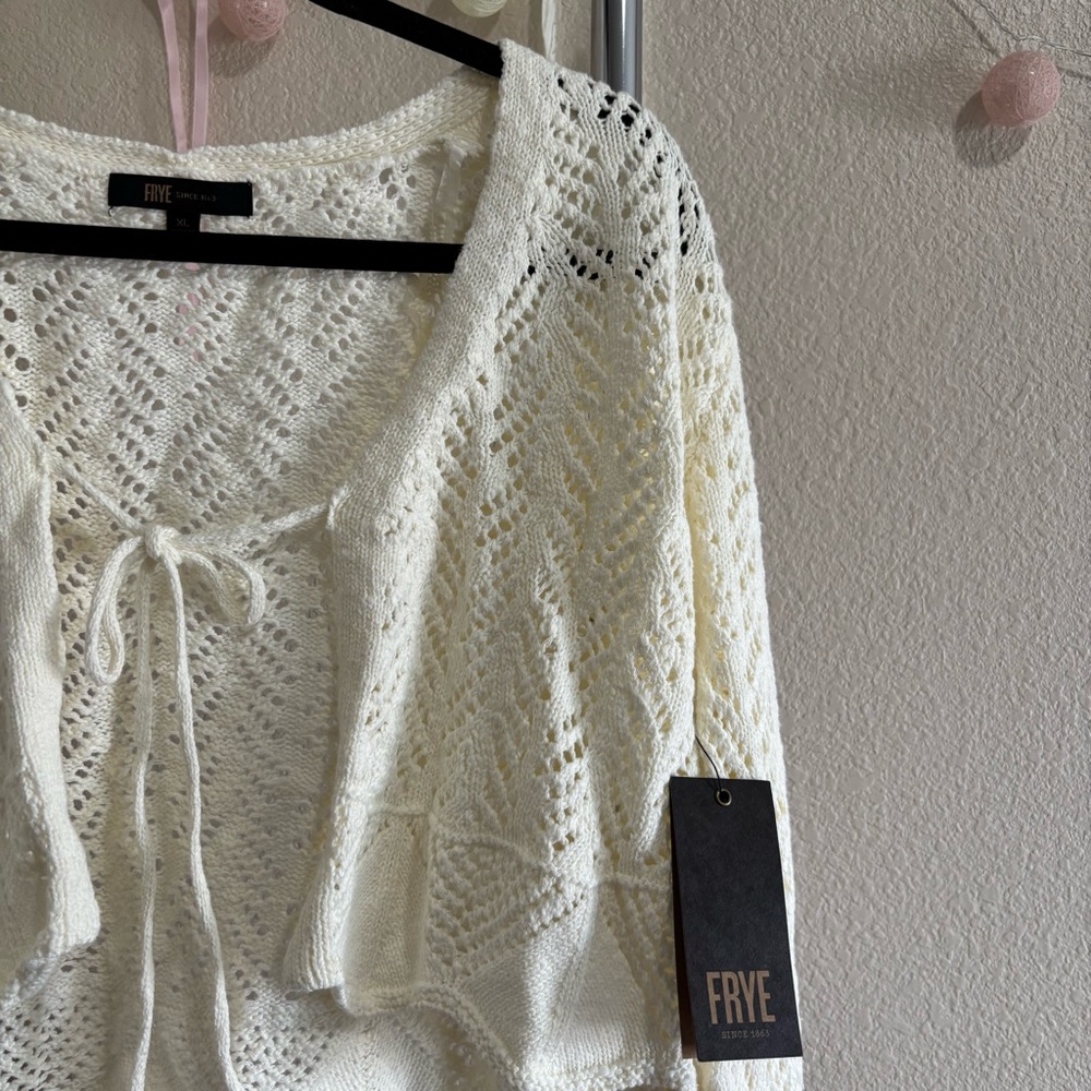 ୨୧ ･ﾟ✧ FRYE Tie Cardigan NWT - Picture 6 of 8